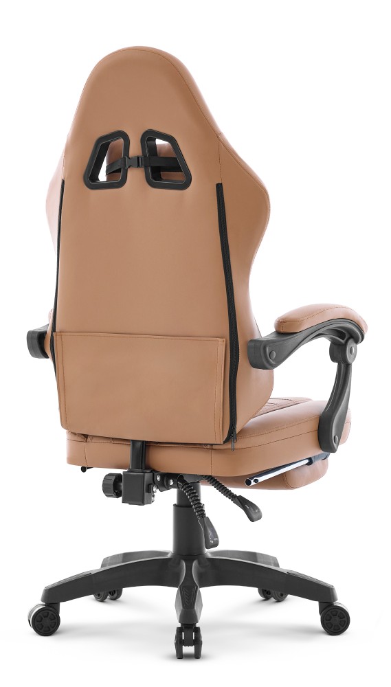 Fotel gamingowy Hell's Chair HC- 1015 Light Brown Jasny Brązowy Ekoskóra
