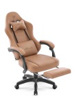 Fotel gamingowy Hell's Chair HC- 1015 Light Brown Jasny Brązowy Ekoskóra
