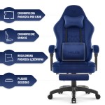 Fotel gamingowy Hell's Chair HC- 1015 Navy Tkanina Welurowa