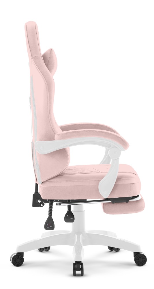 Fotel gamingowy Hell's Chair HC- 1015 Pink Różowy Tkanina Welurowa