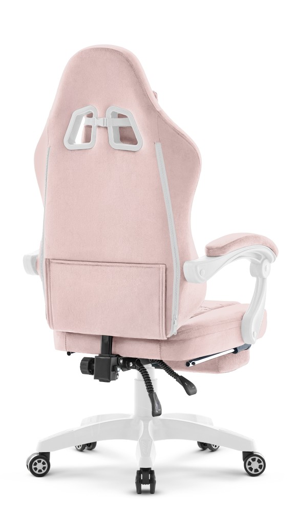 Fotel gamingowy Hell's Chair HC- 1015 Pink Różowy Tkanina Welurowa