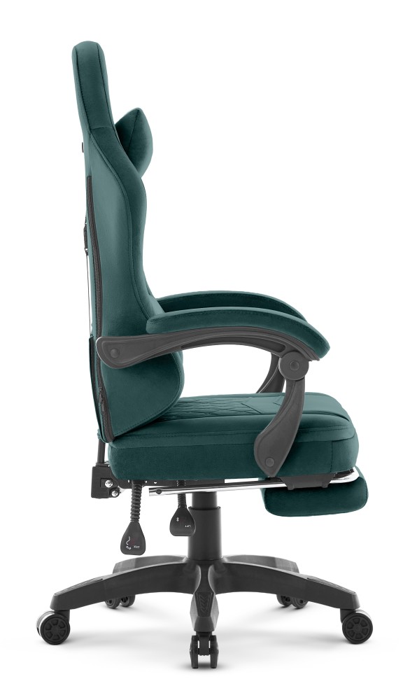 Fotel gamingowy Hell's Chair HC- 1015 Green Zielony Tkanina Welurowa