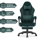 Fotel gamingowy Hell's Chair HC- 1015 Green Zielony Tkanina Welurowa