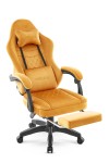 Fotel gamingowy Hell's Chair HC- 1015 Musztardowy Tkanina Welurowa