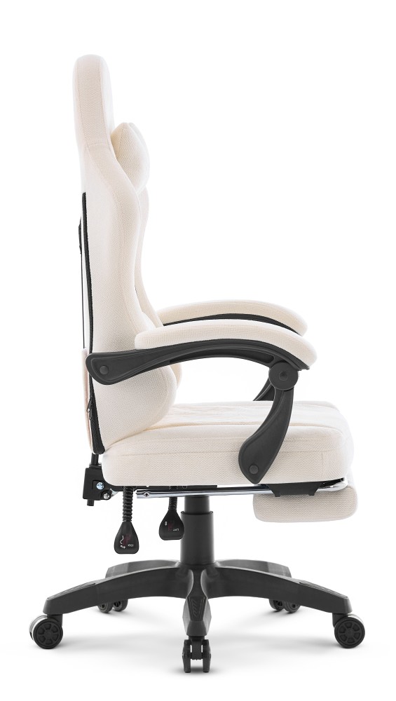 Fotel gamingowy Hell's Chair HC- 1015 Ecru Kremowy Tkanina