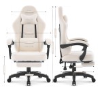 Fotel gamingowy Hell's Chair HC- 1015 Ecru Kremowy Tkanina