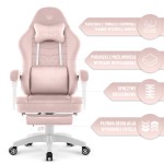 Fotel gamingowy Hell's Chair HC- 1015 Pink Różowy Tkanina Welurowa