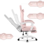 Fotel gamingowy Hell's Chair HC- 1015 Pink Różowy Tkanina Welurowa