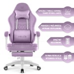 Fotel gamingowy Hell's Chair HC- 1015 Purple Fioletowy Tkanina Welurowa