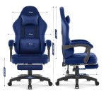 Fotel gamingowy Hell's Chair HC- 1015 Navy Tkanina Welurowa