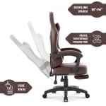 Fotel gamingowy Hell's Chair HC- 1015 Brown Brown Ciemny Brązowy Ekoskóra