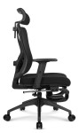 Fotel biurowy ergonomiczny obrotowy Hell's Chair HC- 1041 Black Czarny Tkanina Premium z Podnóżkiem