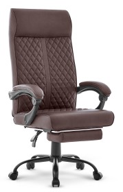 Fotel biurowy ergonomiczny obrotowy Hell's Chair HC- 1030 Brown Brązowy Ekoskóra 