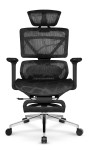 Fotel biurowy ergonomiczny obrotowy Hell's Chair HC- 1059 Black Czarny z Masażem Tkanina