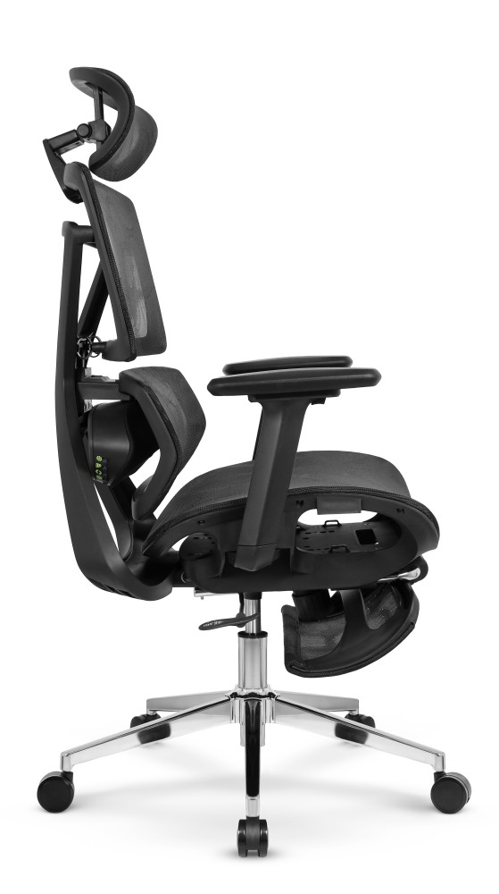 Fotel biurowy ergonomiczny obrotowy Hell's Chair HC- 1059 Black Czarny z Masażem Tkanina