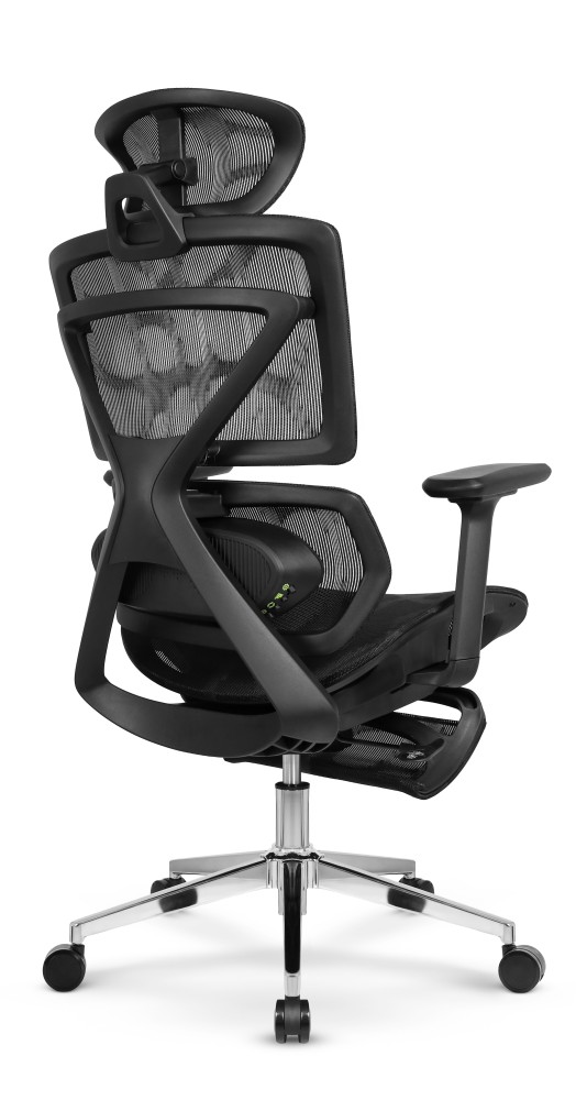 Fotel biurowy ergonomiczny obrotowy Hell's Chair HC- 1059 Black Czarny z Masażem Tkanina