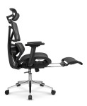 Fotel biurowy ergonomiczny obrotowy Hell's Chair HC- 1059 Black Czarny z Masażem Tkanina