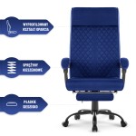 Fotel biurowy ergonomiczny obrotowy Hell's Chair HC- 1030 Navy Granatowy Tkanina