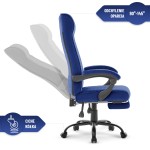 Fotel biurowy ergonomiczny obrotowy Hell's Chair HC- 1030 Navy Granatowy Tkanina