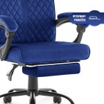 Fotel biurowy ergonomiczny obrotowy Hell's Chair HC- 1030 Navy Granatowy Tkanina
