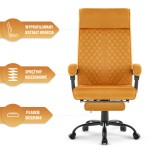 Fotel biurowy ergonomiczny obrotowy Hell's Chair HC- 1030 Mustard Musztardowy Tkanina