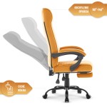 Fotel biurowy ergonomiczny obrotowy Hell's Chair HC- 1030 Mustard Musztardowy Tkanina