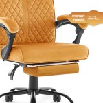Fotel biurowy ergonomiczny obrotowy Hell's Chair HC- 1030 Mustard Musztardowy Tkanina