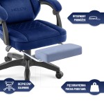 Fotel gamingowy Hell's Chair HC- 1015 Navy Tkanina Welurowa