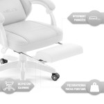 Fotel gamingowy Hell's Chair HC- 1015 White Biały Ekoskóra
