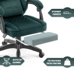 Fotel gamingowy Hell's Chair HC- 1015 Green Zielony Tkanina Welurowa