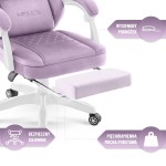 Fotel gamingowy Hell's Chair HC- 1015 Purple Fioletowy Tkanina Welurowa