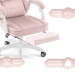 Fotel gamingowy Hell's Chair HC- 1015 Pink Różowy Tkanina Welurowa