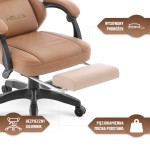 Fotel gamingowy Hell's Chair HC- 1015 Light Brown Jasny Brązowy Ekoskóra