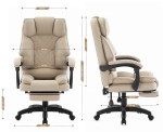Fotel biurowy obrotowy Hell's Chair HC- 1031 Massage Edition Beige Beżowy Tkanina