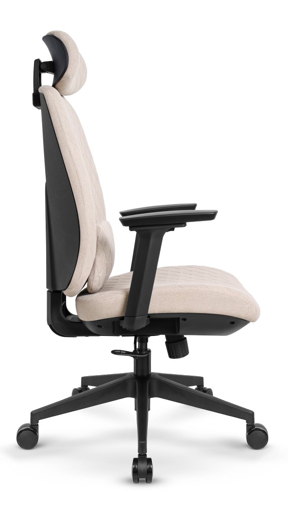 Fotel biurowy ergonomiczny obrotowy Hell's Chair HC- 1047 Beige Beżowy Tkanina