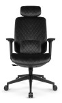 Fotel biurowy ergonomiczny obrotowy Hell's Chair HC- 1047 Black Czarny Tkanina Welurowa