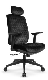 Fotel biurowy ergonomiczny obrotowy Hell's Chair HC- 1047 Black Czarny Tkanina Welurowa 