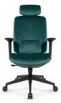 Fotel biurowy ergonomiczny obrotowy Hell's Chair HC- 1047 Green Zielony Tkanina Welurowa