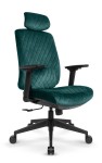 Fotel biurowy ergonomiczny obrotowy Hell's Chair HC- 1047 Green Zielony Tkanina Welurowa