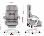Fotel biurowy obrotowy Hell's Chair HC- 1031 Grey White Szary Biały Tkanina Welurowa