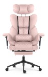 Fotel biurowy ergonomiczny obrotowy Hell's Chair HC- 1037 Pink Różowy Tkanina Welurowa