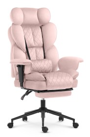 Fotel biurowy ergonomiczny obrotowy Hell's Chair HC- 1037 Pink Różowy Tkanina Welurowa 