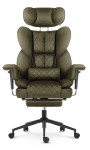 Fotel biurowy ergonomiczny obrotowy Hell's Chair HC- 1037 Olive Green Oliwkowy Tkanina Welurowa
