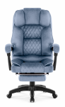 Fotel biurowy obrotowy Hell's Chair HC- 1031 Dusty Blue Stalowy Niebieski Tkanina  Welurowa