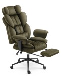 Fotel biurowy ergonomiczny obrotowy Hell's Chair HC- 1037 Olive Green Oliwkowy Tkanina Welurowa