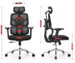 Fotel biurowy ergonomiczny obrotowy Hell's Chair HC- 1060 Black Czarny Mesh