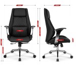 Fotel biurowy ergonomiczny obrotowy Hell's Chair HC- 1062 Czarny Black Ekoskóra Premium