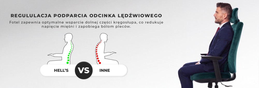 Fotel biurowy ergonomiczny obrotowy Hell's Chair HC- 1047 Green Zielony Tkanina Welurowa