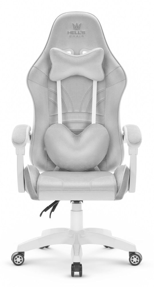 Fotel Gamingowy Hell's Chair Rainbow 2.0 Grey Szary Tkanina Welurowa