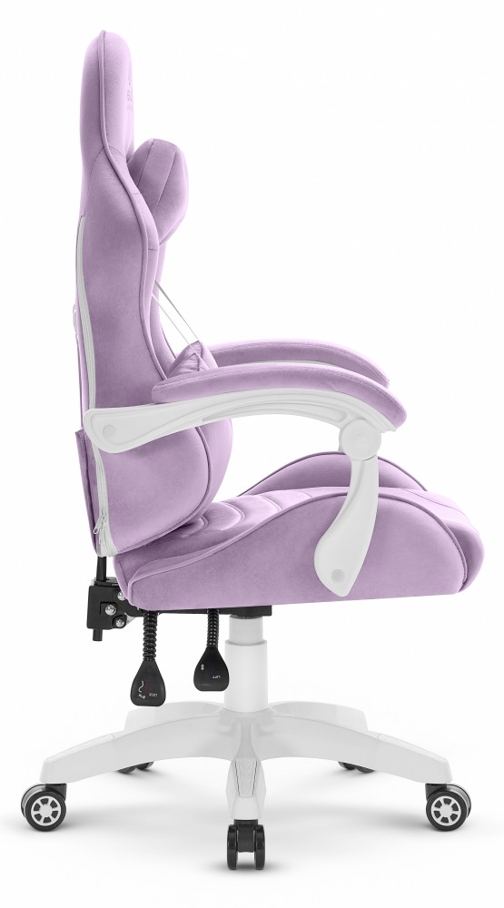 Fotel Gamingowy dla dzieci Hell's Chair Rainbow KIDS 2.0 Purple Fioletowy Tkanina Welurowa